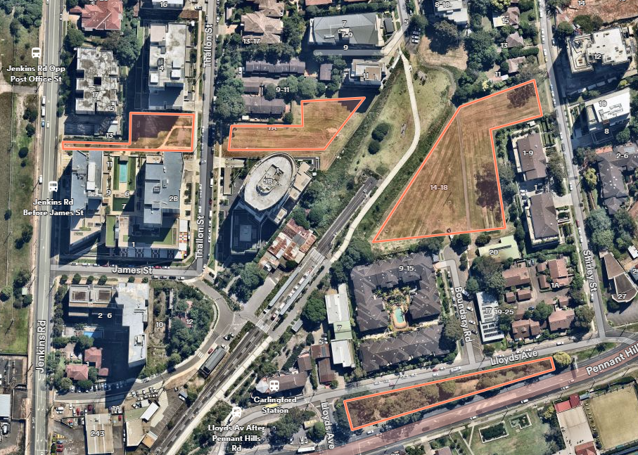 Aerial map of Carlingford road and houses