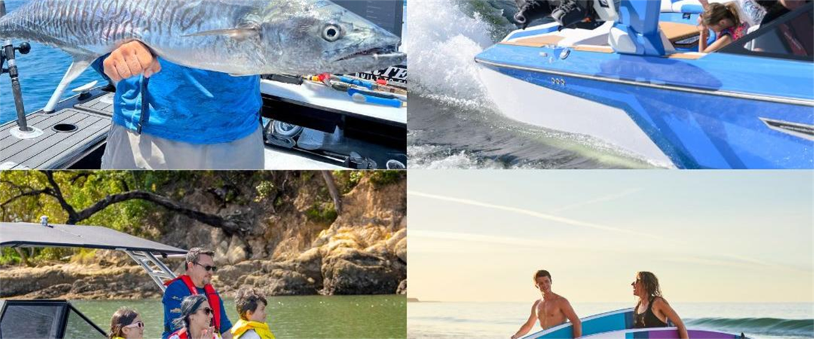 Collage of boat and fishing images