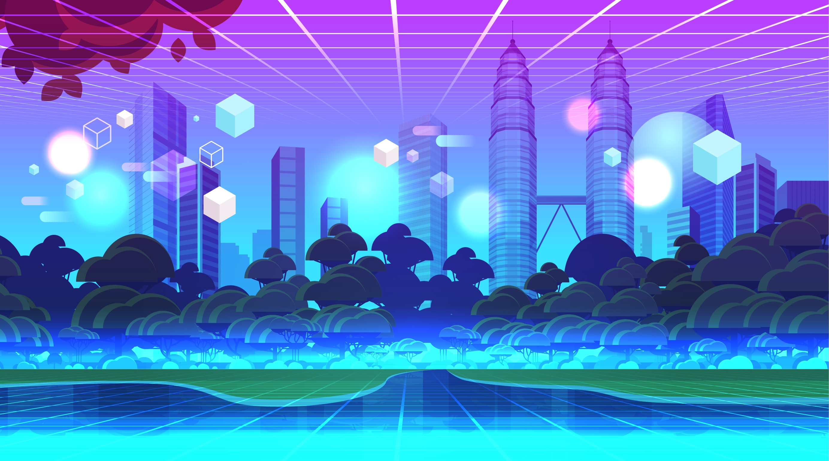 virtual world created with AI