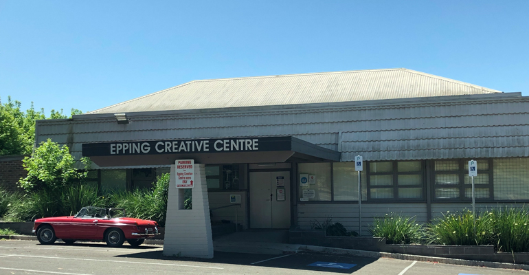 Epping Creative Centre with convertible car parked outside