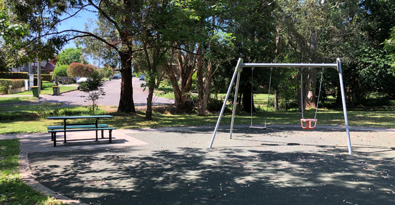 Reserve with picnic table and swings