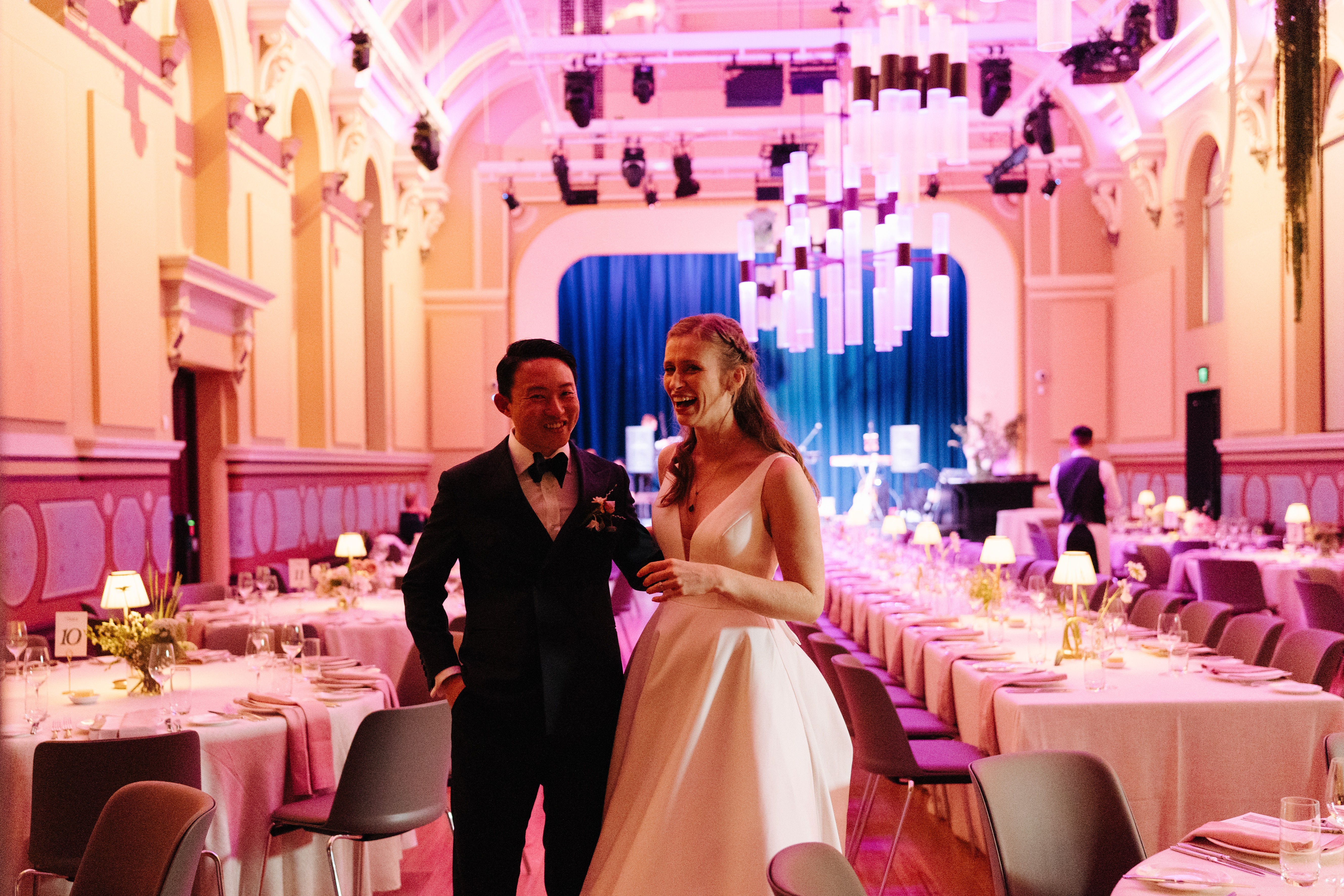 Ally and Tasman at their wedding reception in Parramatta Town Hall