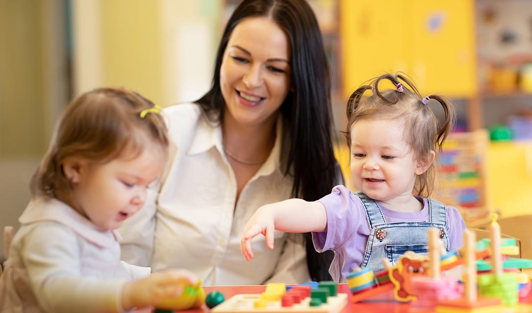 Carer with children