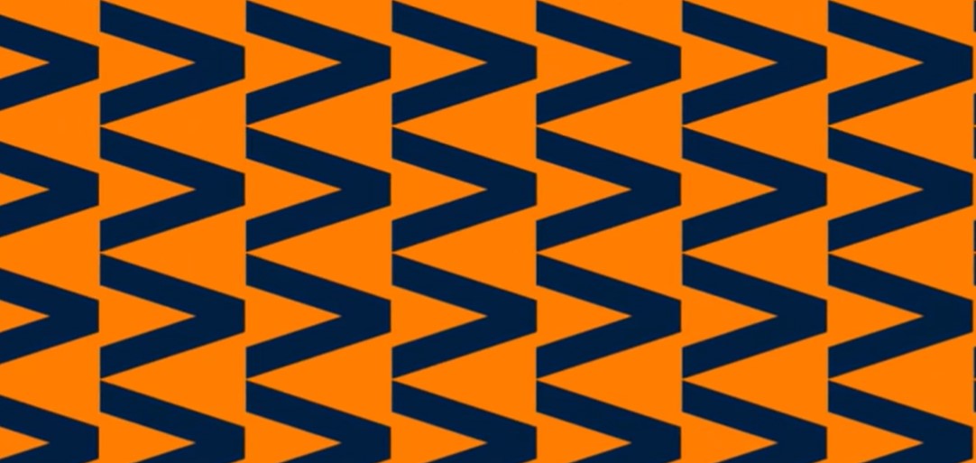 Navy waves against orange background