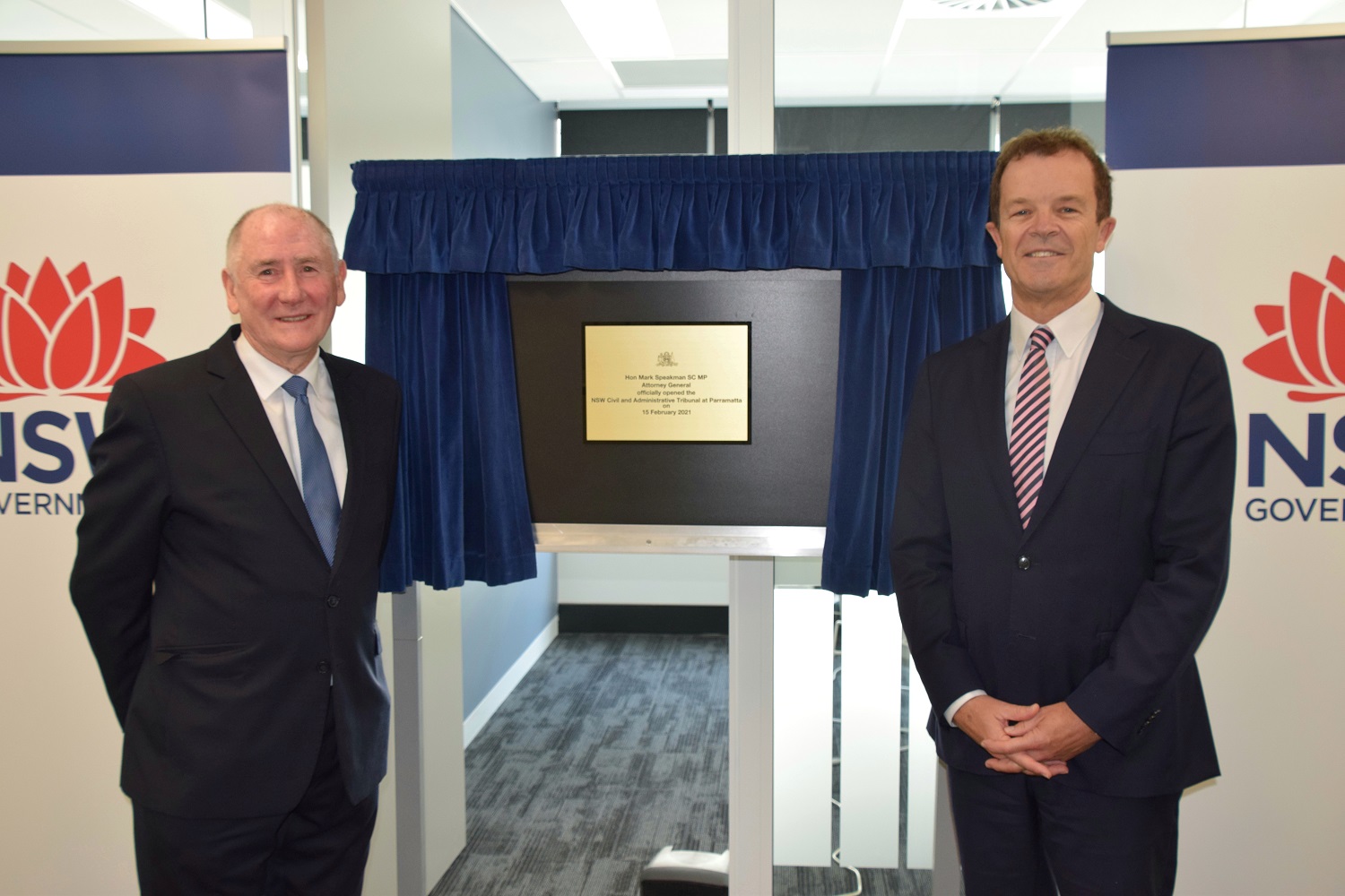  City of Parramatta Lord Mayor Cr Bob Dwyer and NSW Attorney-General Mark Speakman at the opening of the new NSW Civil and Administrative Tribunal registry in Parramatta.