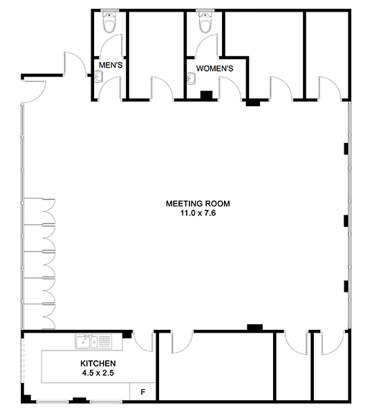 Meeting room floor plan for Don Moore Rerverse
