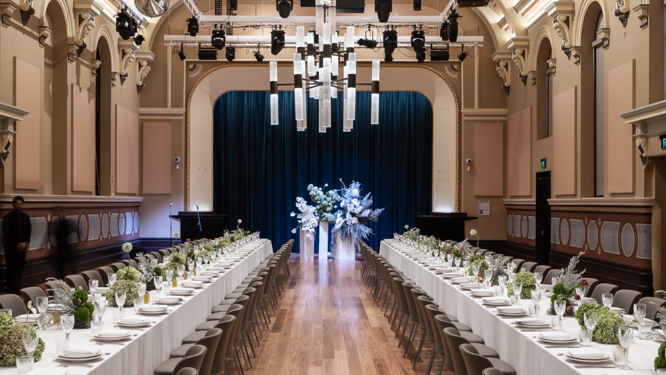 Parramatta Town Hall set up for a big event