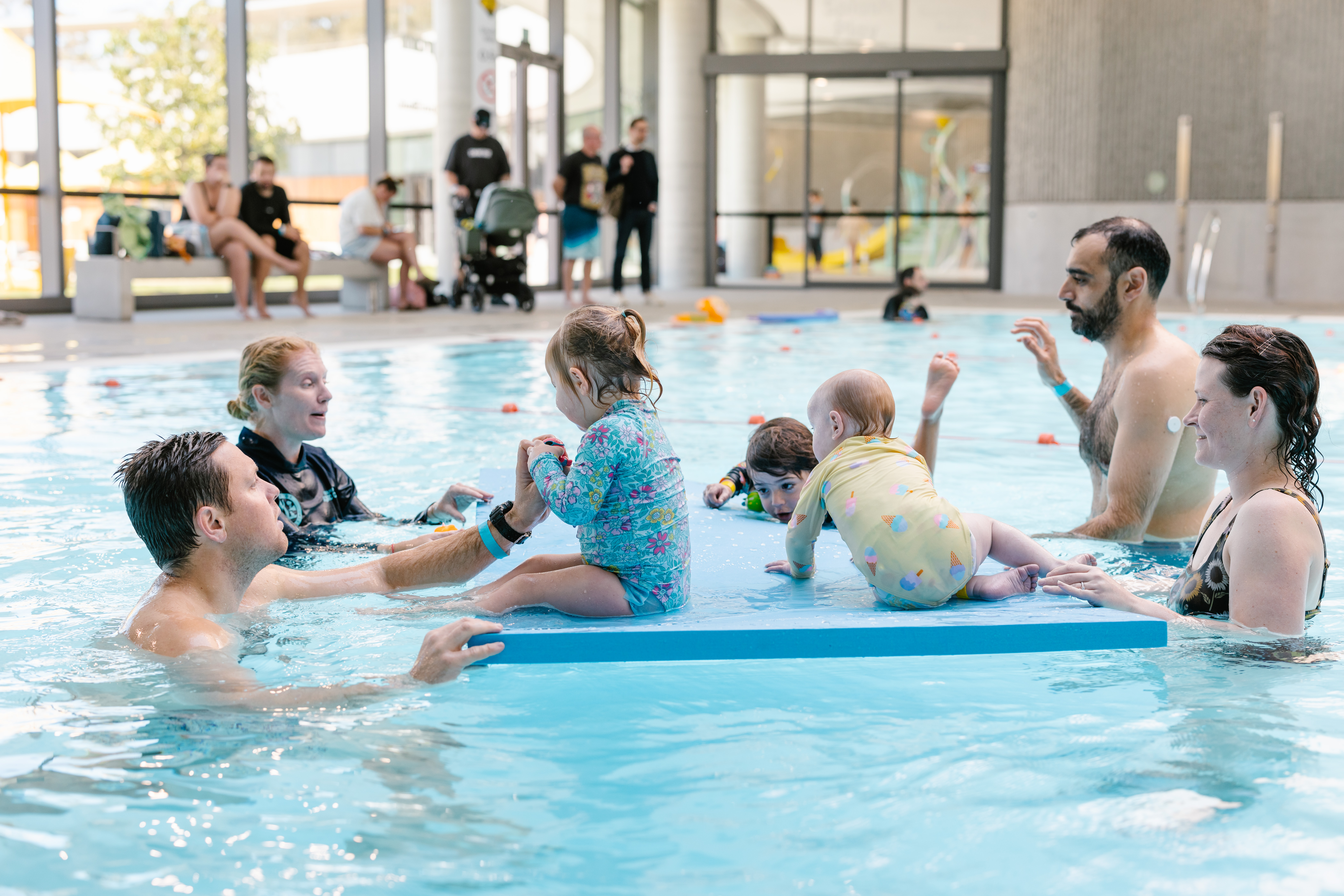Infants learning to swim