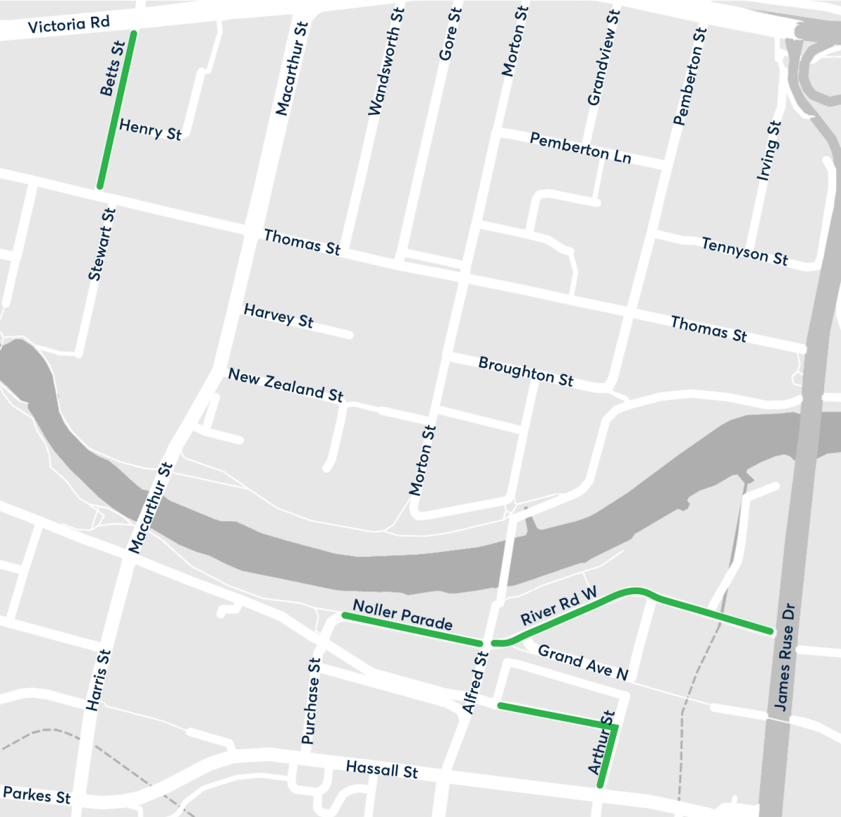 Tree planting map of Parramatta