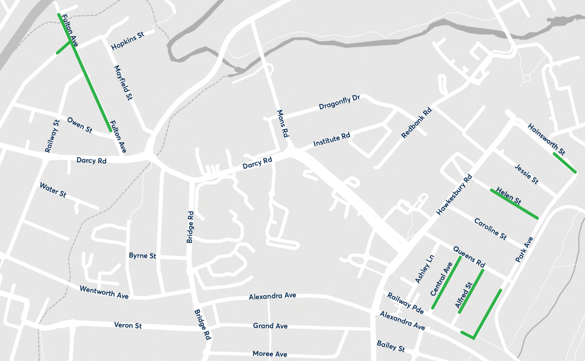 Tree planting map of Westmead