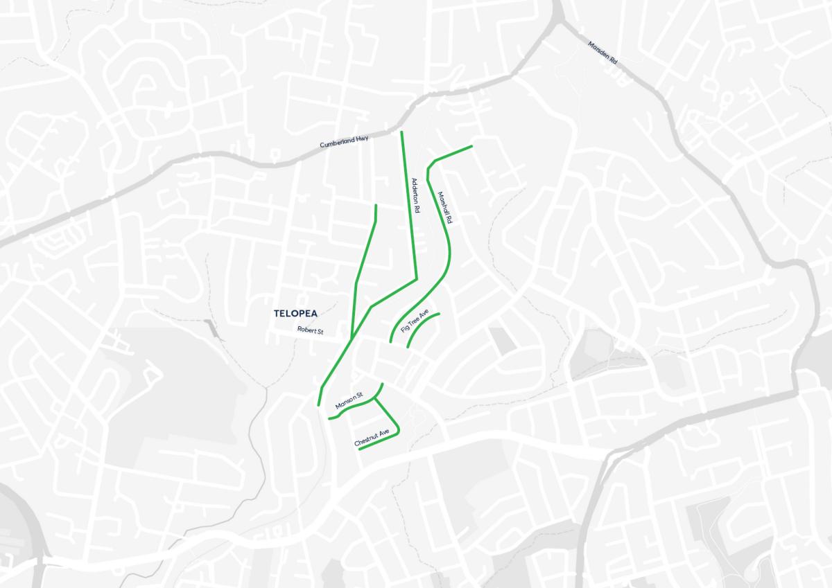 Tree planting map of Telopea