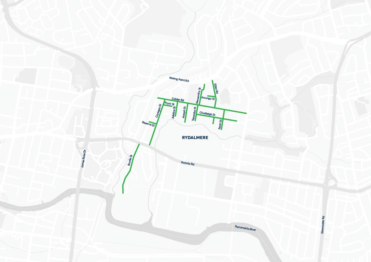 Tree planting map of Rydalmere