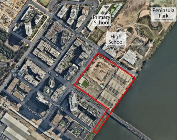 Aerial map of planned changes to Block H site