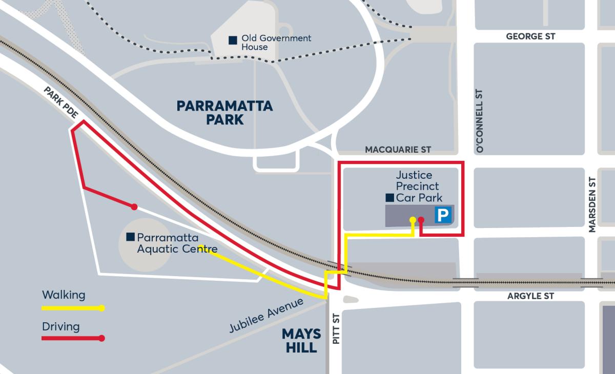 Map to car parks