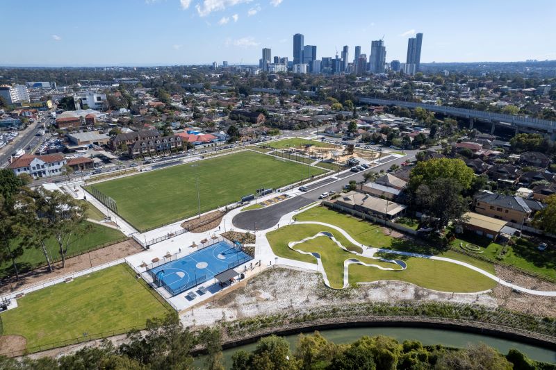 Aerial photo of park