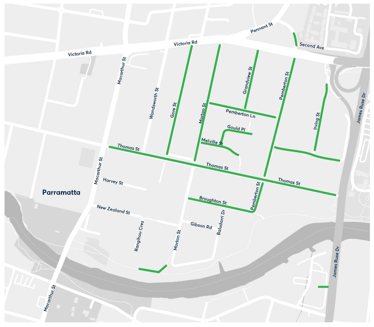 Tree planting map of Old Toongabbie