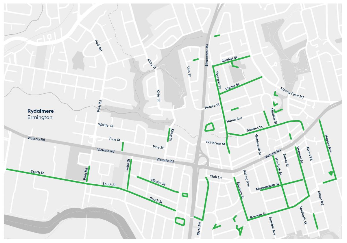 Tree planting map of Rydalmere