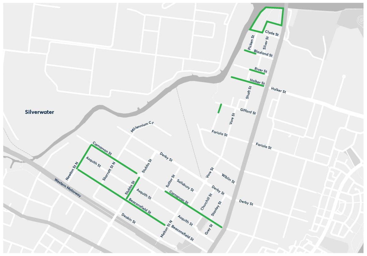 Tree planting map of Rosehill