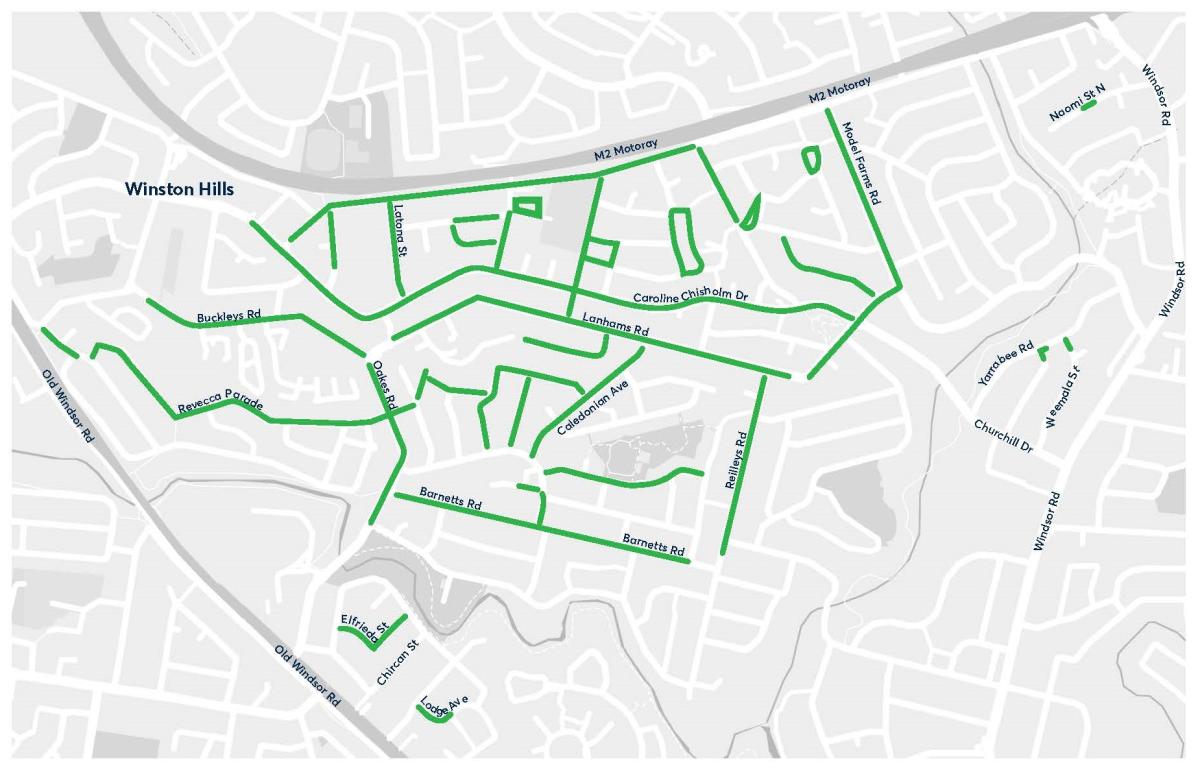 Tree planting map of Winston Hills