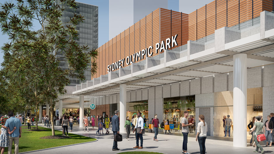 People walking in Sydney Olympic Park