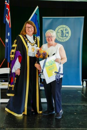 Senior Citizen of the Year receiving award