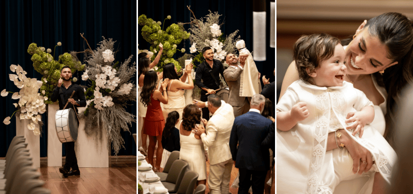 Three photos from Bayti Christening in Parramatta Town Hall