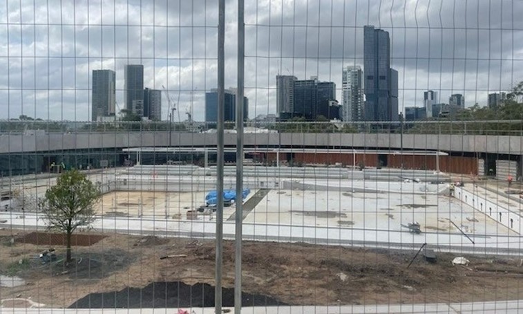 Construction site of swimming pool