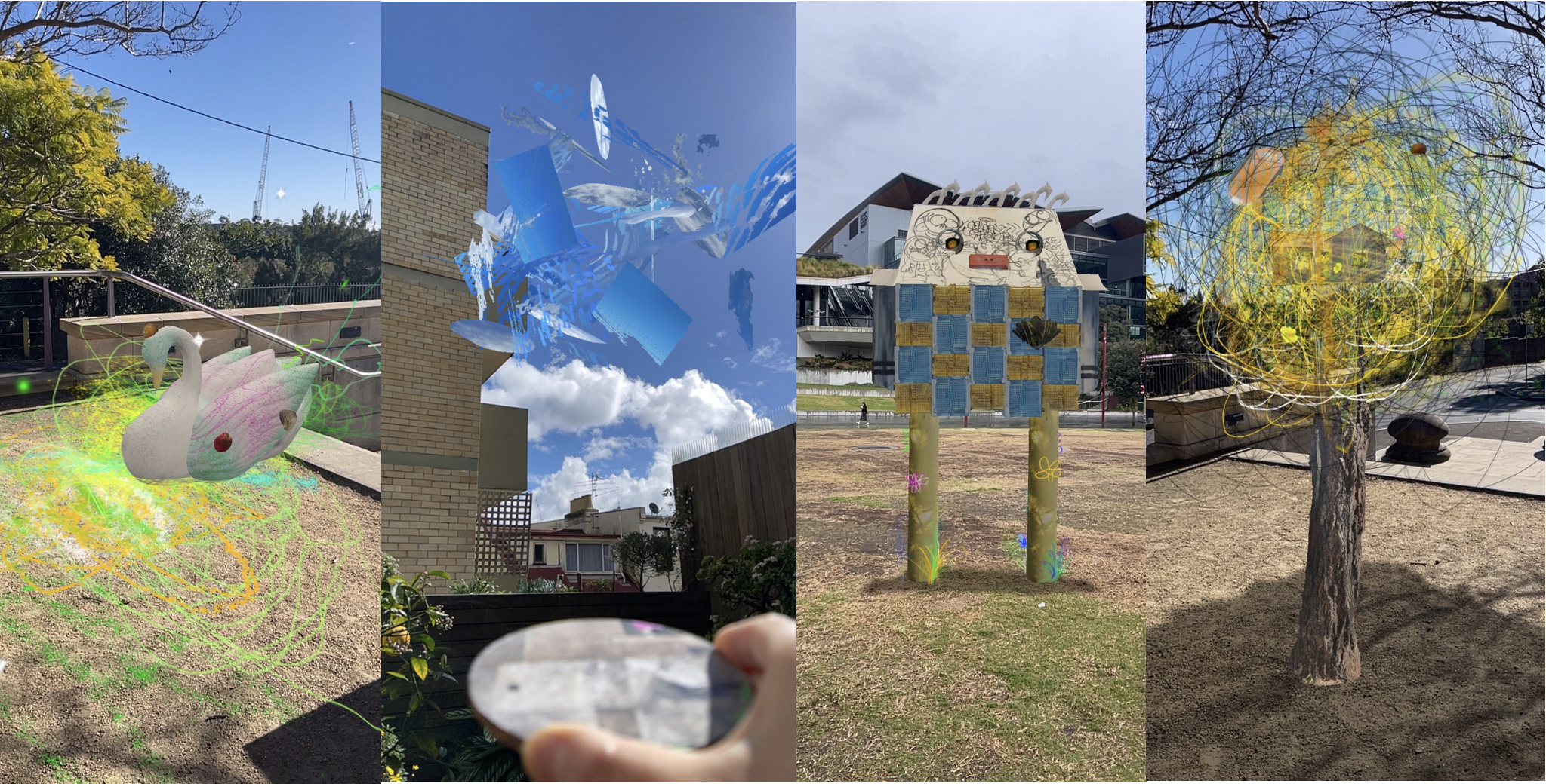four images of gardens