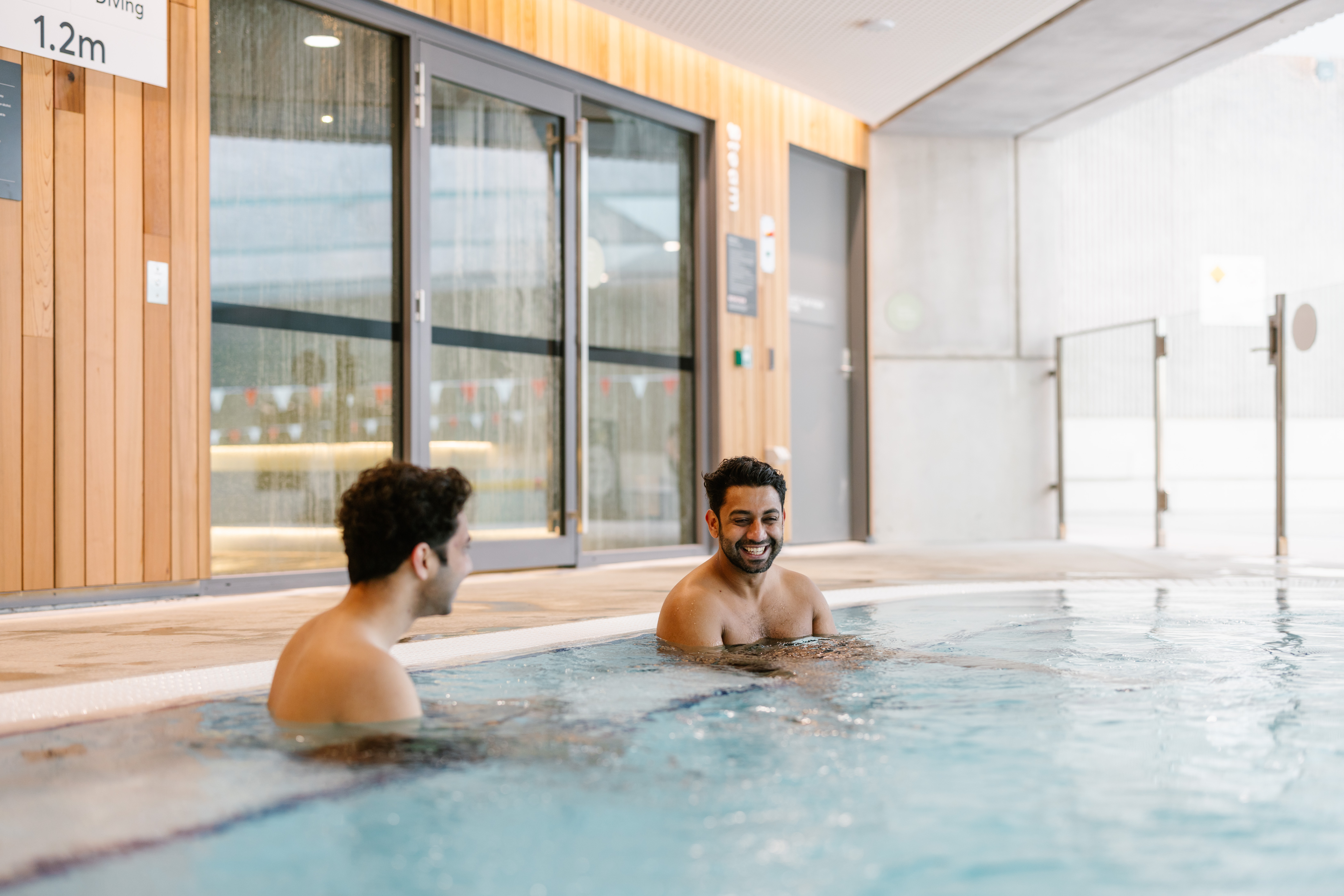 Two men in the spa