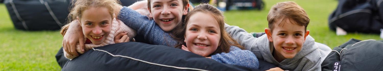 Children enjoying the outdoor cinema series