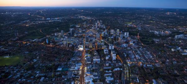 City of Parramatta view at night with lights