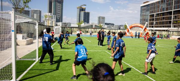 soccer field with players
