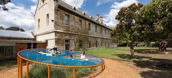 Image of children on trampoline