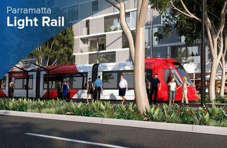 An artist's rendition of Parramatta Light Rail