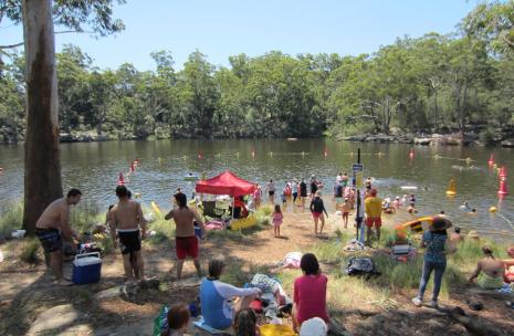 Swimmers enjoying swimming at Lake Parramatta