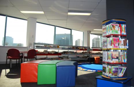 Library showing desks and other things that can be used at the Library