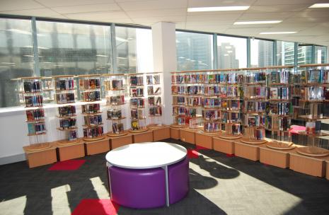 Level 1 of Library - showing the collection of CD's and DVD's