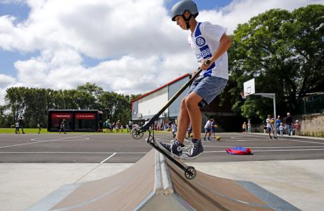 West Epping SKate Park youngster having a turn on skate ramp