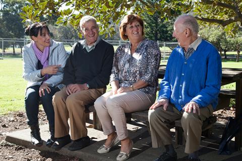 City of Parramatta volunteers sitting in the park