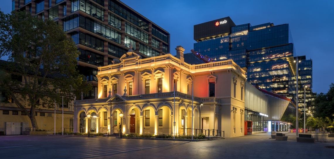 Parramatta town Hall at night